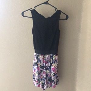 Black and floral romper
